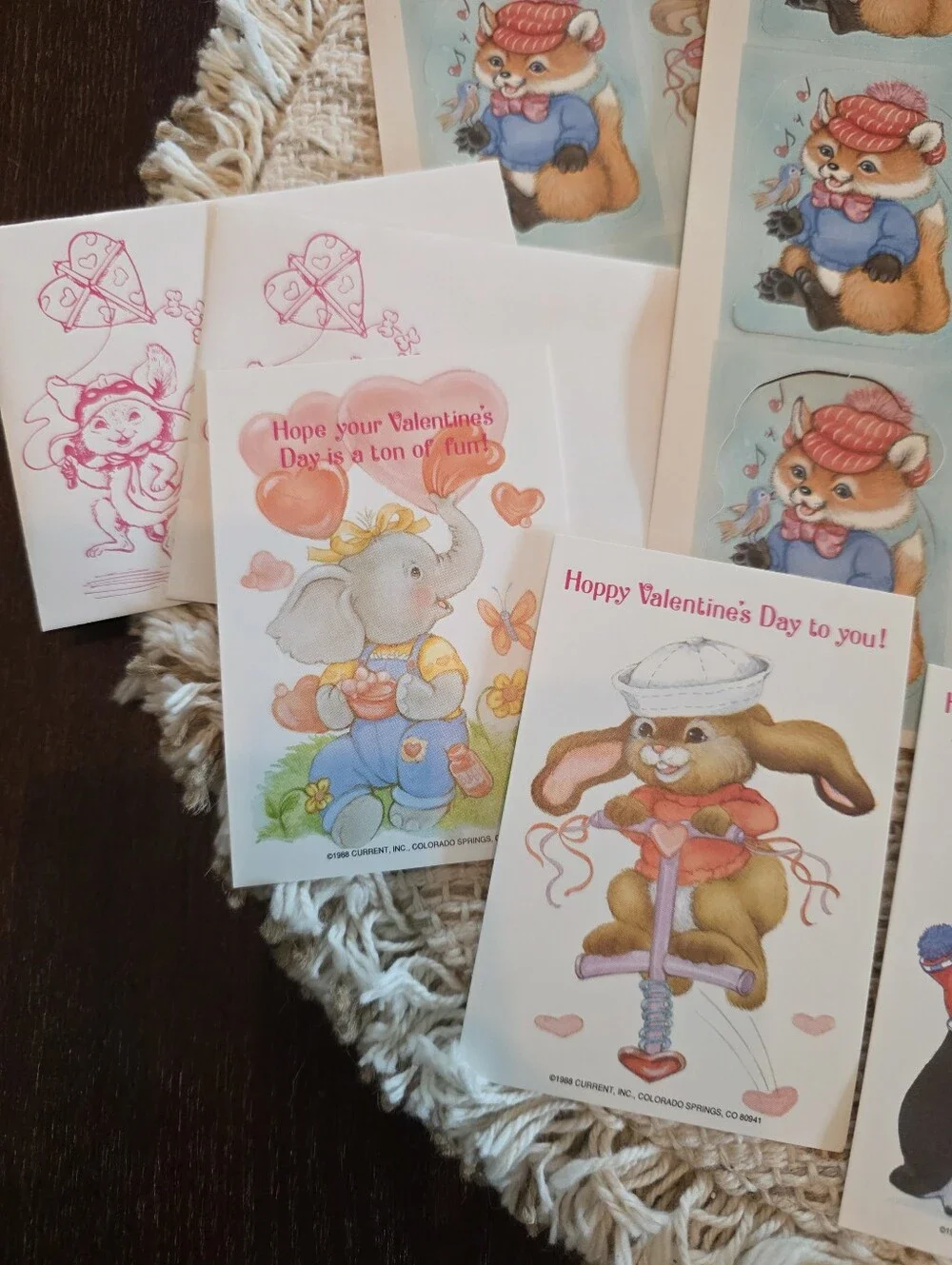 Valentine's Day Cards 1988 Current Brand Vintage Animals